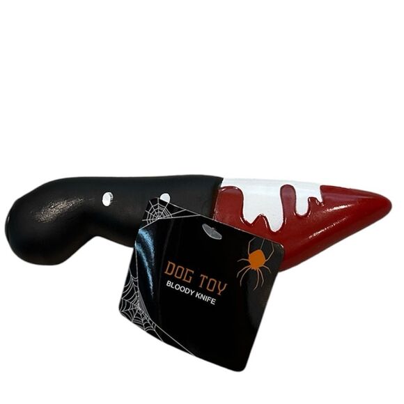 Bloody Knife Halloween Dog Toy NWT Squeaky Vinyl Pet Gift Spooky - Picture 1 of 6
